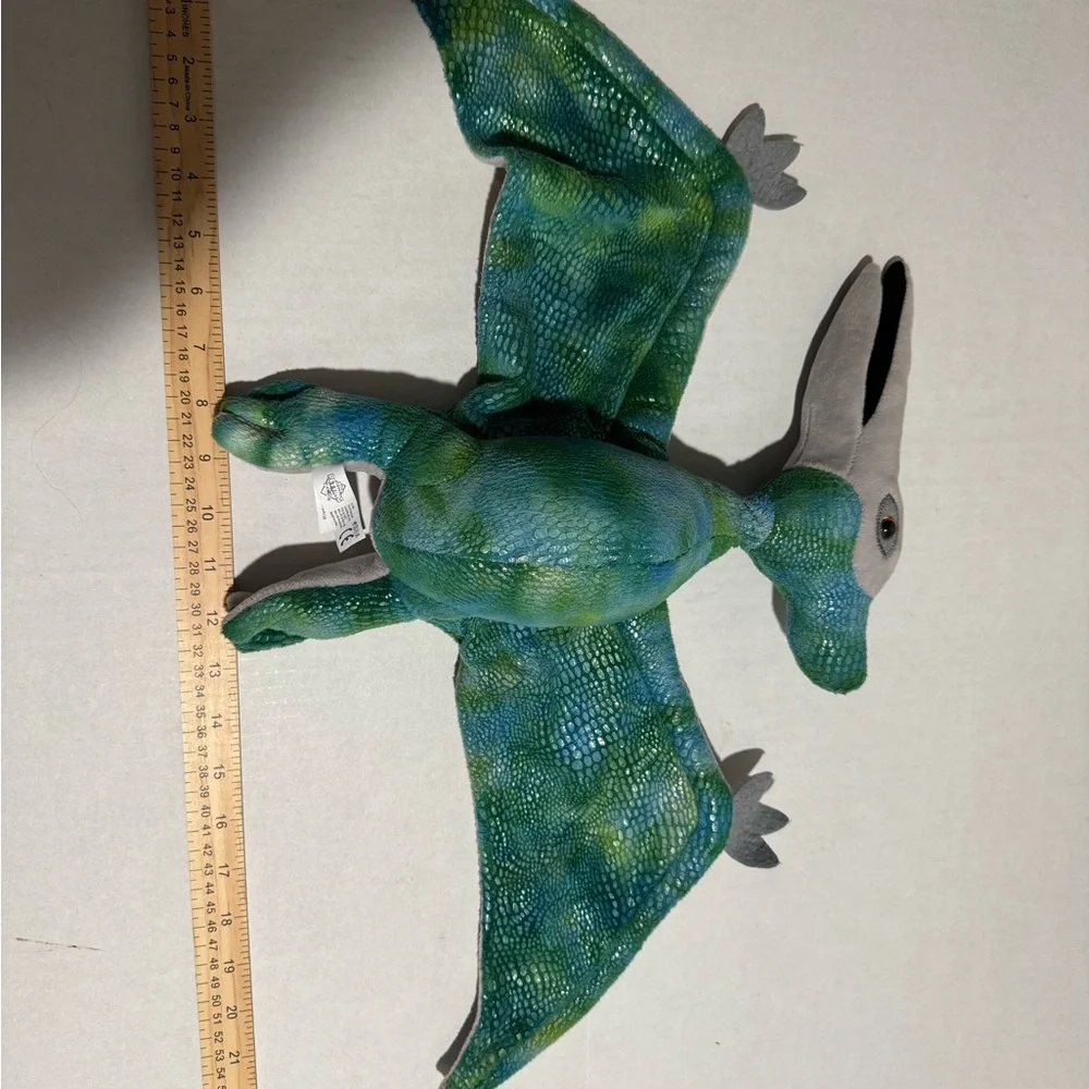 The Petting Zoo Blue Green and Grey Pterodactyl‎ 1994 Plush stuffed animal #A107